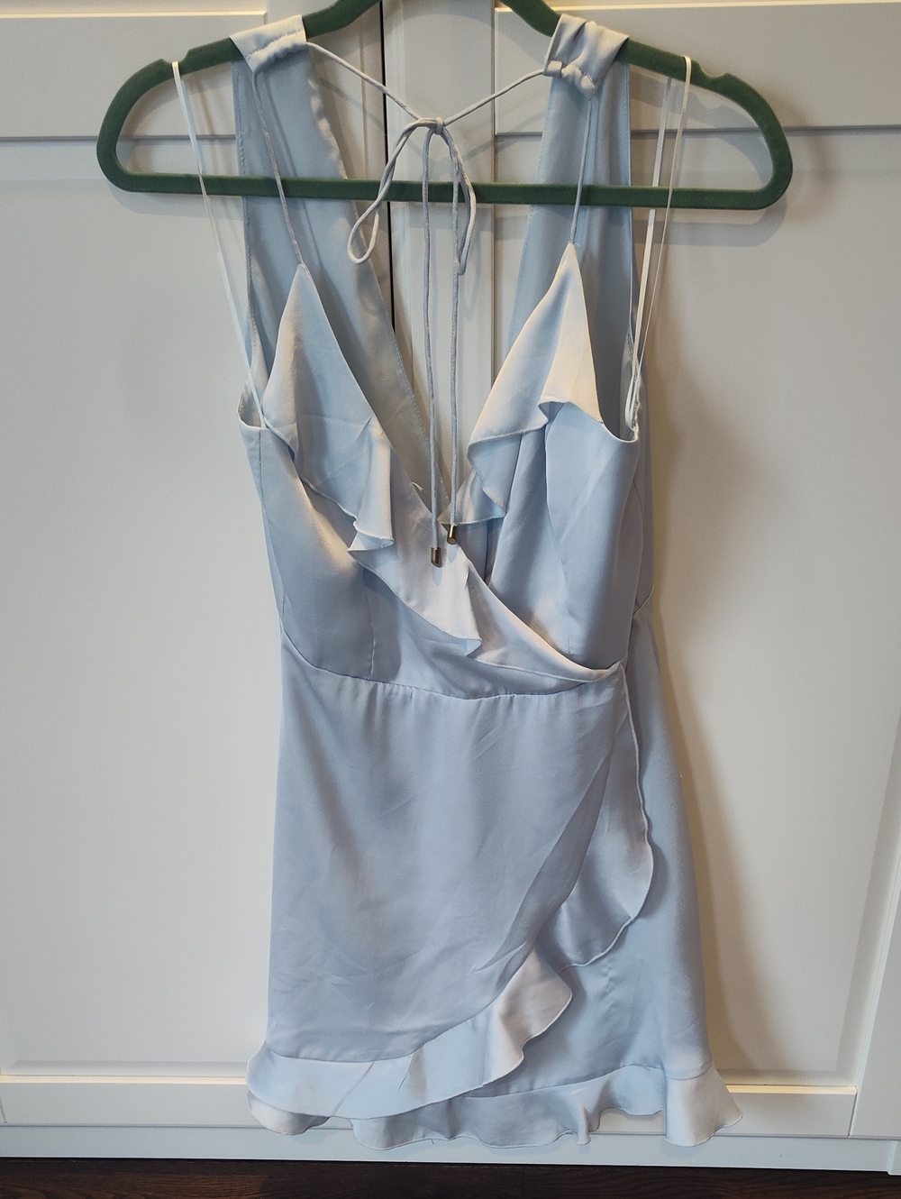 Satin Like Baby Blue Dress